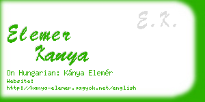 elemer kanya business card