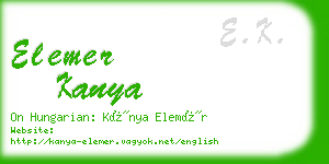 elemer kanya business card